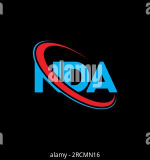 NDA logo. NDA letter. NDA letter logo design. Initials NDA logo linked with circle and uppercase monogram logo. NDA typography for technology, busines Stock Vector