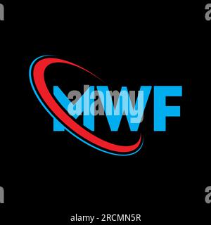 MWF logo. MWF letter. MWF letter logo design. Initials MWF logo linked with circle and uppercase monogram logo. MWF typography for technology, busines Stock Vector