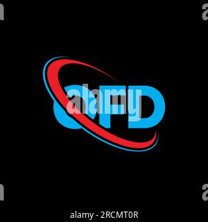 Ofd Lettering Monogram OFD circle letter logo design with circle and ellipse shape. OFD ...