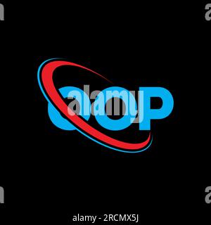 OOP logo. OOP letter. OOP letter logo design. Initials OOP logo linked with circle and uppercase monogram logo. OOP typography for technology, busines Stock Vector