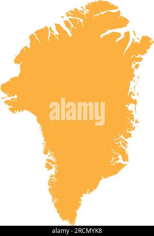 ORANGE CMYK color map of GREENLAND Stock Vector