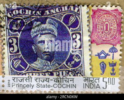 INDIA - CIRCA 2010: stamp printed by India, shows king, circa 2010 Stock Photo