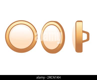 Set of sewing buttons for clothing or accessory needlework elements vector illustration isolated on white background Stock Vector