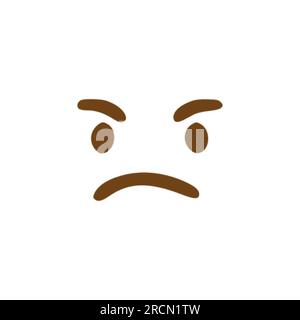 Evil face doodle icon. Emoticon in hand drawn style isolated on white background Stock Vector