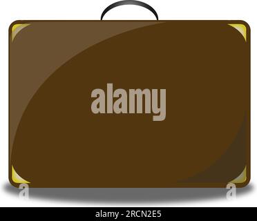 Suitcase vector icon with shadow isolated on transparent or white background Stock Vector