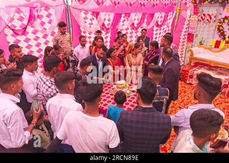 Indian Wedding in the Himalayas Stock Photo