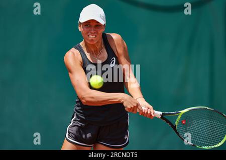 Budapest, Central Hungary, Hungary. 15th July, 2023. VALERIYA STRAKHOVA of Ukraine in action during the Hungarian Grand Prix Womens Tennis, WTA250 (Credit Image: © Mathias Schulz/ZUMA Press Wire) EDITORIAL USAGE ONLY! Not for Commercial USAGE! Credit: ZUMA Press, Inc./Alamy Live News Stock Photo