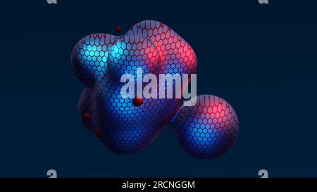 Abstract neon multicolored metaball with scale reptile texture meta ball bubble transition transformation for business presentation background Stock Photo