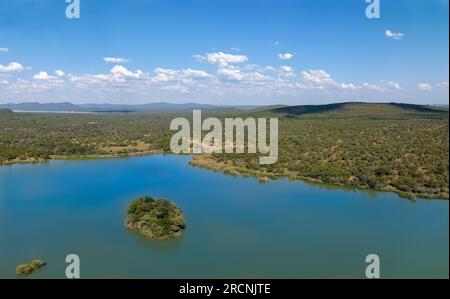 Notwane river and dam in Botswana, near Gaborone tourist attraction Stock Photo