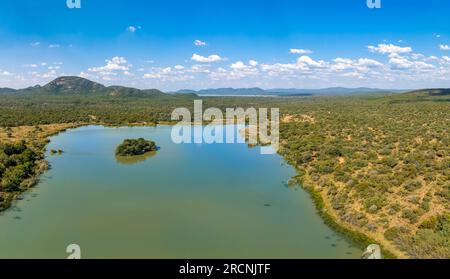 Notwane river and dam in Botswana, near Gaborone tourist attraction Stock Photo