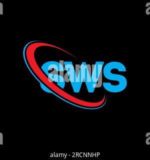 SWS circle letter logo design with circle and ellipse shape. SWS ...