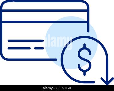 Credit card with cash back reward program. Pixel perfect icon Stock Vector