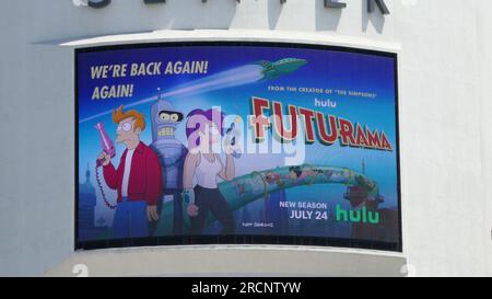 West Hollywood, California, USA 15th July 2023 Futurama Billboard on July 15, 2023 in West Hollywood, California, USA. Photo by Barry King/Alamy Stock Photo Stock Photo