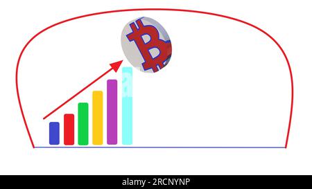 Cryptocurrency Coins Three Dimensional Render Virtual Currency Stock Photo