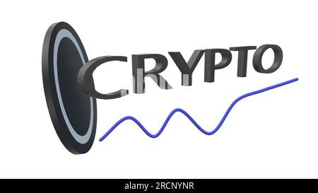 Cryptocurrency Coins Three Dimensional Render Virtual Currency Stock Photo