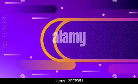 Abstract crescent moon frame placeholder copy space over twilight gradient geometric background Stock Vector