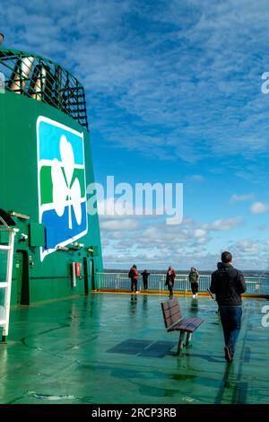 The Irish Ferries logo.  This ferry operates on the Irish Sea between Wales, UK and Dublin, Ireland. Stock Photo