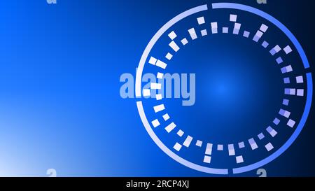 Elegant Technology Circle Frames Dark Blue Gradient Copy Space Background Stock Vector