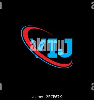 VIJ circle letter logo design with circle and ellipse shape. VIJ ...