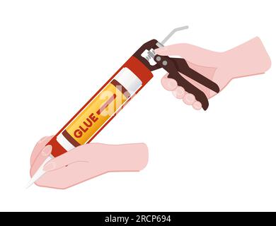 Industrial glue gun vector illustration isolated on white background Stock Vector