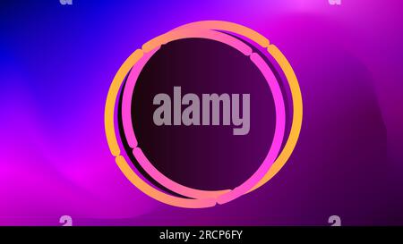 Two circle outline frame placeholder over twilight gradient background Stock Vector