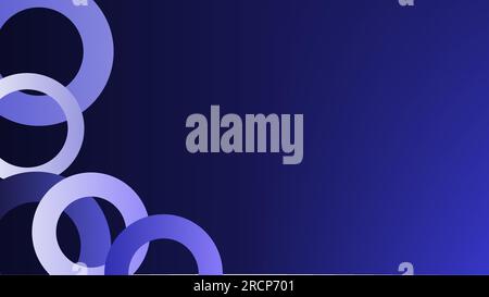 Sideways Blue Circle Frames Over a Dark Blue Copy Space Background Stock Vector
