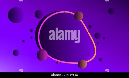 Twilight abstract circles with frame placeholder over gradient background Stock Vector