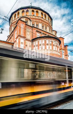 Milan, Italy - April 14, 2018: Church Santa Maria delle Grazie Stock Photo