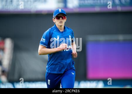 Southampton, UK. 16th July, 2023. Kate Cross (England) during the 2nd We Got Game ODI game of the Womens Ashes 2023 Series between England and Australia at The Ageas Bowl in Southampton, England. (Liam Asman/SPP) Credit: SPP Sport Press Photo. /Alamy Live News Stock Photo