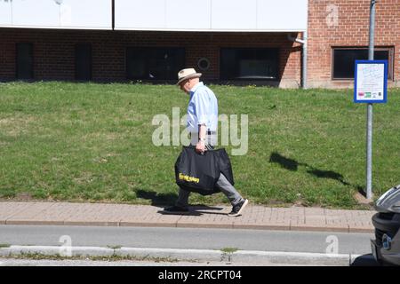 16 june 2023/Senior citizens with walker in Kastrup  in danish capital Copenhagen Denmark.   (Photo.Francis Dean/Dean Pictures) Stock Photo