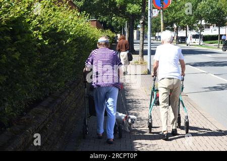 16 june 2023/Senior citizens with walker in Kastrup  in danish capital Copenhagen Denmark.   (Photo.Francis Dean/Dean Pictures) Stock Photo