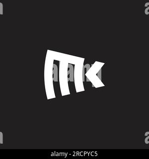 letter mk simple arrow stripe red logo vector Stock Vector