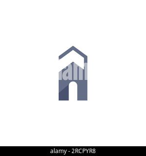 Home Letter A Logo. Initial A Combination Home Design. Home Logo Simple Stock Vector