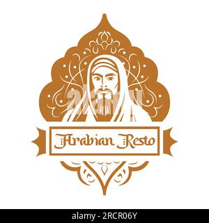 Arabian restaurant vector logo design. Elegant cultural logo template. Stock Vector