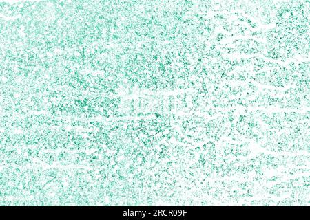 Splashes and drops of white paint on turquoise wall surface. Painted messy wall texture background. Wallpaper, backdrop, pattern. Stock Photo