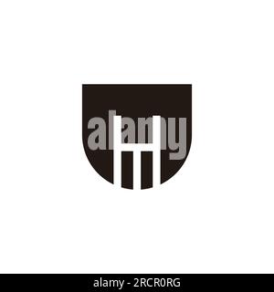 letter m shield simple geometric logo vector Stock Vector