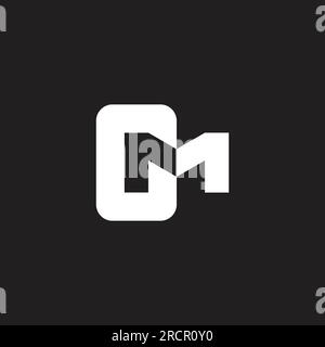letter gm simple negative space logo vector Stock Vector