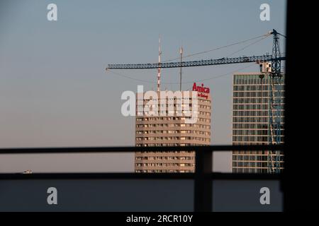 View of construction site in Warsaw, Poland. Stock Photo