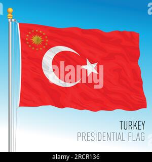 Turkey, official Presidential flag, vector illustration Stock Vector