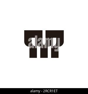letter yp simple geometric black logo vector Stock Vector