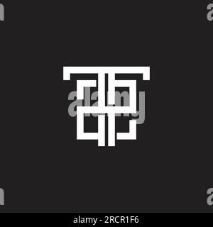 letter t2 square stripes geometric logo vector Stock Vector