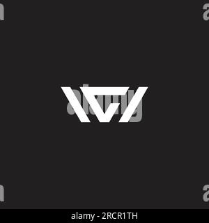 letter wg stripe geometric line logo vector Stock Vector