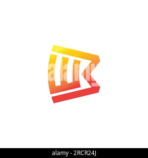 letter wb simple gradient logo vector Stock Vector