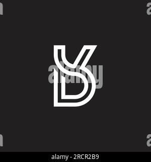 letter dy curves stripes outline logo vector Stock Vector