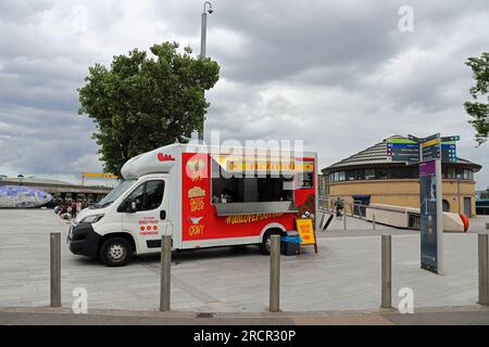 Oui Poutine street food at Donegall Quay in Belfast Stock Photo