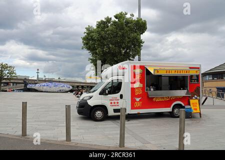 Oui Poutine street food at Donegall Quay in Belfast Stock Photo