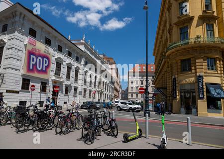 Vienna, Austria - June 13, 2023: Buildings on Lobkowitzplatz in the center of Vienna Stock Photo