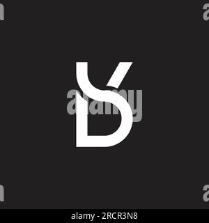 letter bk simple curve clean geometric logo vector Stock Vector
