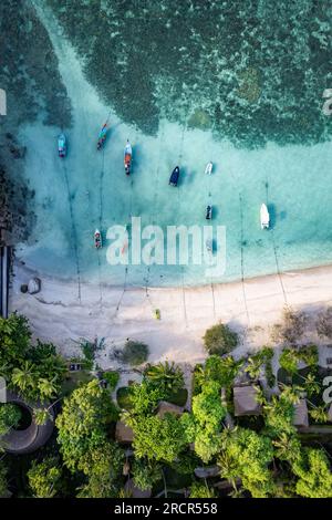 Aerial view of Haad Tien Beach in shark bay, koh Tao, Thailand Stock Photo