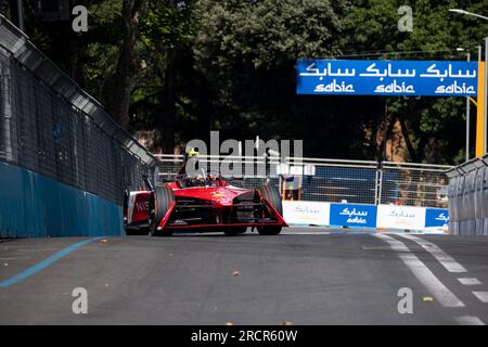 Rome, Italy July 16 2023 – Formula E Hankook Rome E-Prix, qualifying session. Norman Nato (17) (FRA) Nissan Formula E Team in action on racetrack. Photo Credit: Fabio Pagani/Alamy Live News Stock Photo